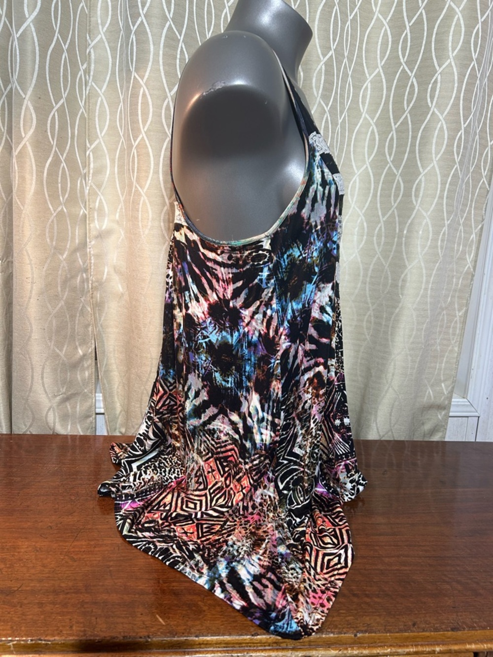 Cupio Black Multicolor Lace-Trim Sleeveless Top - Picture 8 of 9